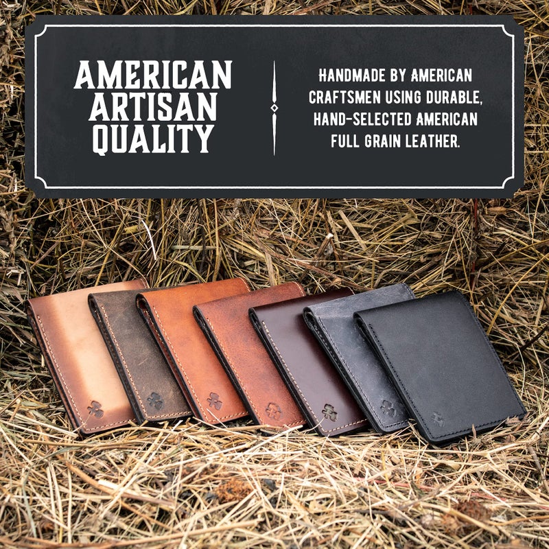 Main Street Forge Bifold Leather Wallet For Men | Made in USA | Mens Bifold Wallets | American Made | Midnight Black - Image 4